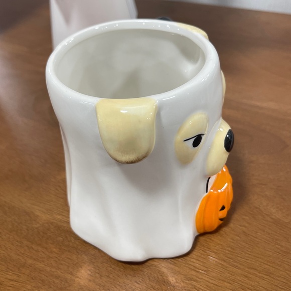 Halloween Ghost Dog Mug Trick or Treat Bag 🎃 Handpainted Ceramic Coffee Mug NWT - Picture 4 of 4